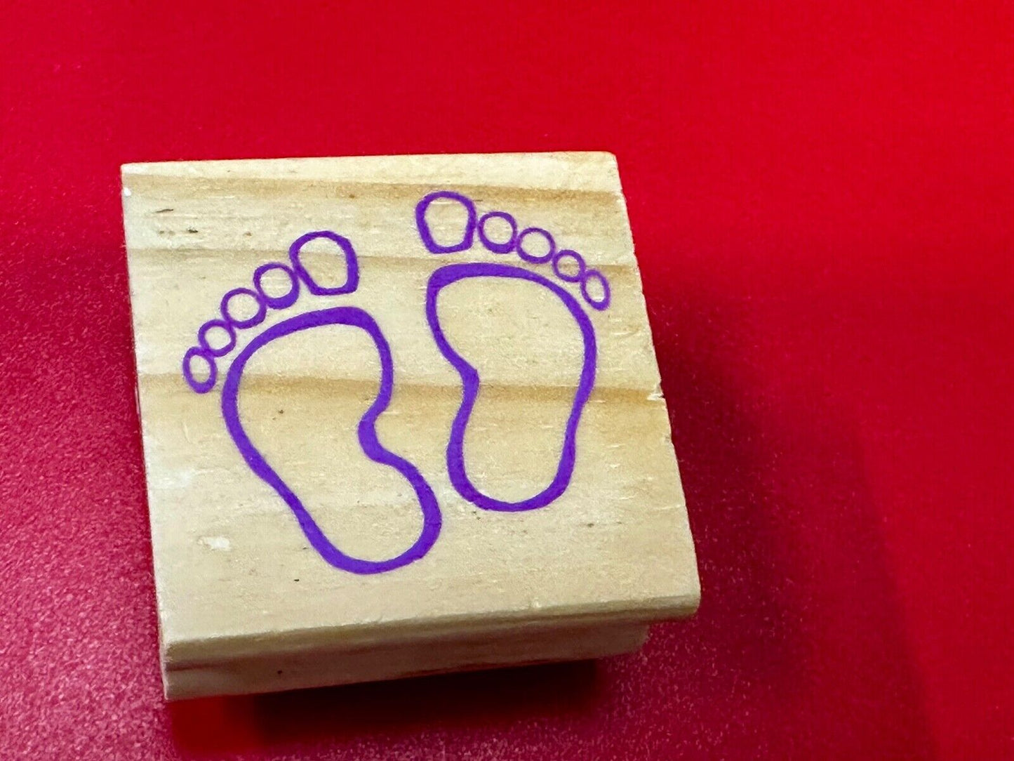 Baby Footprints Feet - NOS 1.5" Rubber Stamp for Crafting and Card Making