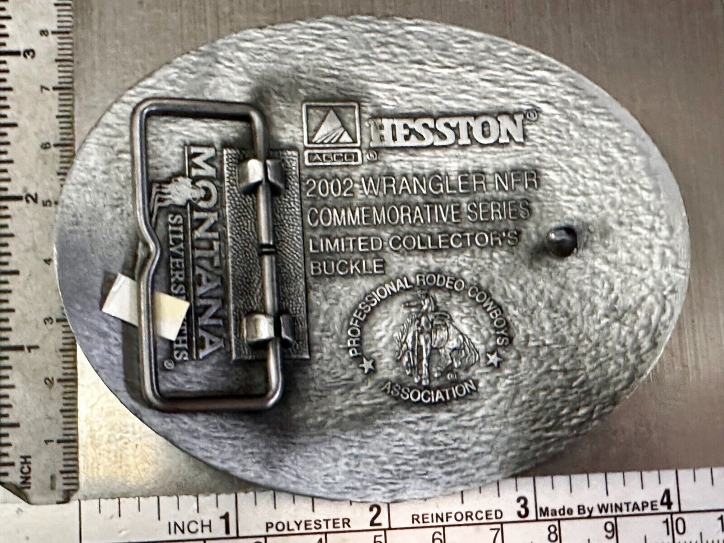 2002 Wrangler Hesston NFR National Finals Rodeo Montana Silversmiths Belt Buckle