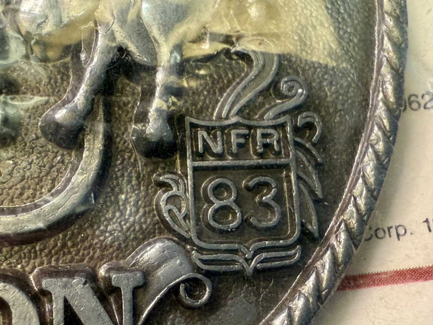 1983 Hesston NFR National Finals Rodeo Cowboys 25 year Commemorative Belt Buckle
