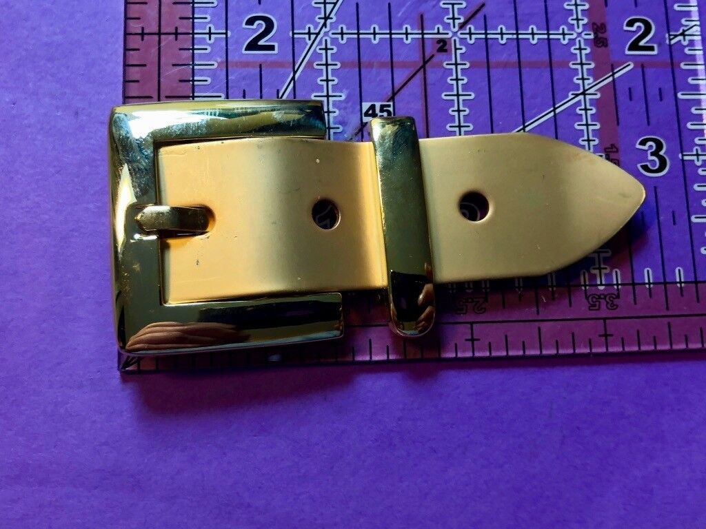 Vintage 2 piece Dress Brass Tone? Belt Buckle