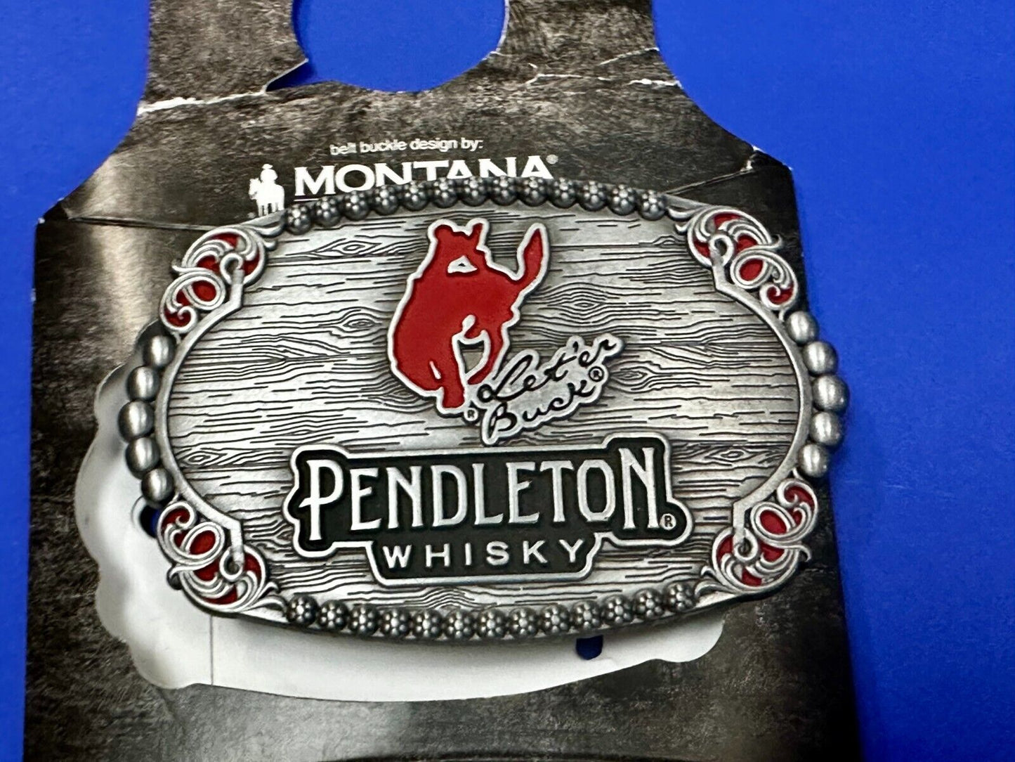 2023 Pendleton whiskey Let'er Buck Rodeo Cowboy Montana Silversmiths Belt Buckle