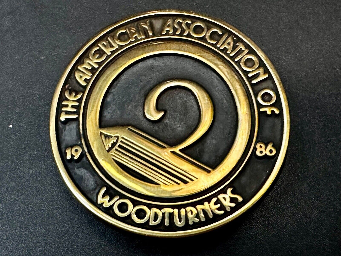 The American Association Woodturners AAW Commemorative Vintage 1986 Belt Buckle