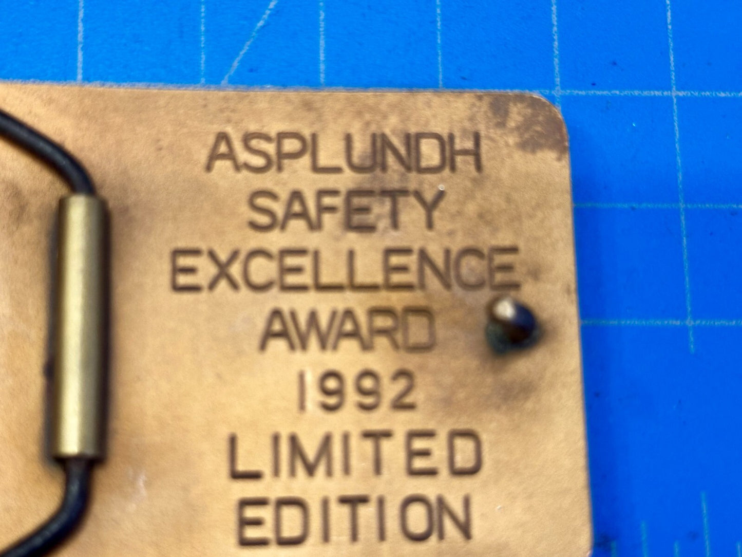 Asplundh Safety Excellence Award 1992 Limited Edition Gold Color Belt Buckle