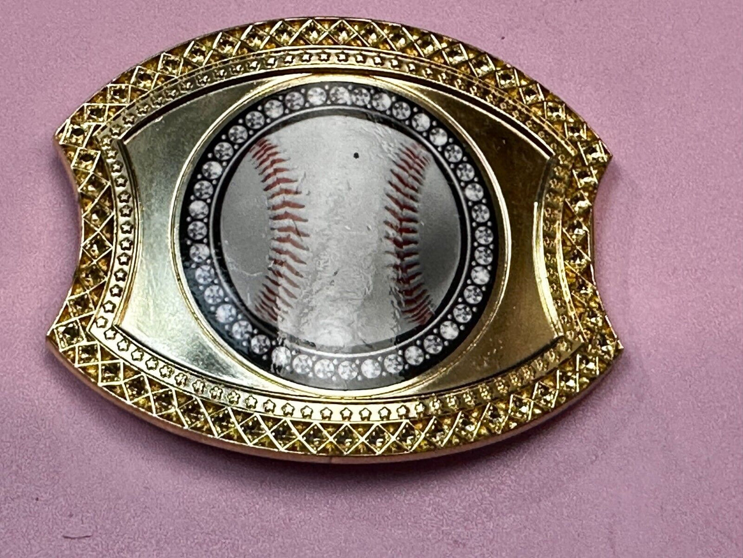 Baseball Lover's Ultimate Fan Gift - Rhinestone Accented Belt Buckle by Crown