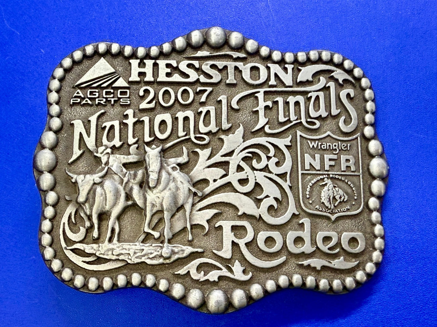 2007 Hesston Wrangler National Finals Rodeo Montana Silversmiths Belt Buckle