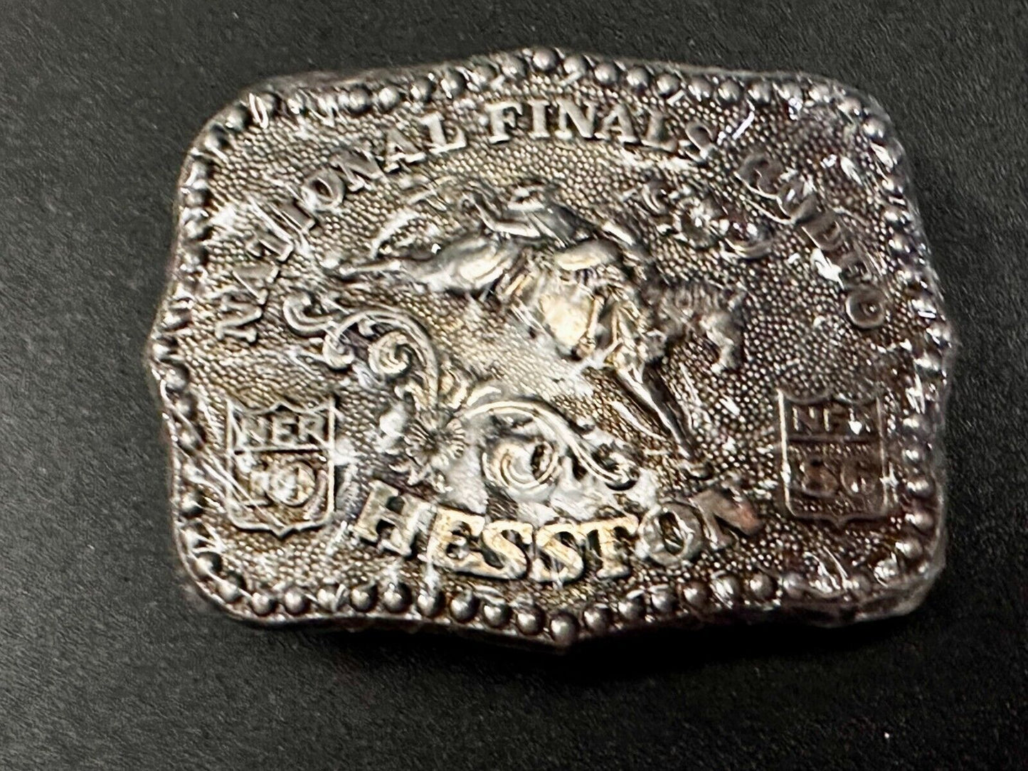 1986 Hesston NFR National Finals Rodeo YOUTH SIZE Western Collectors Belt Buckle