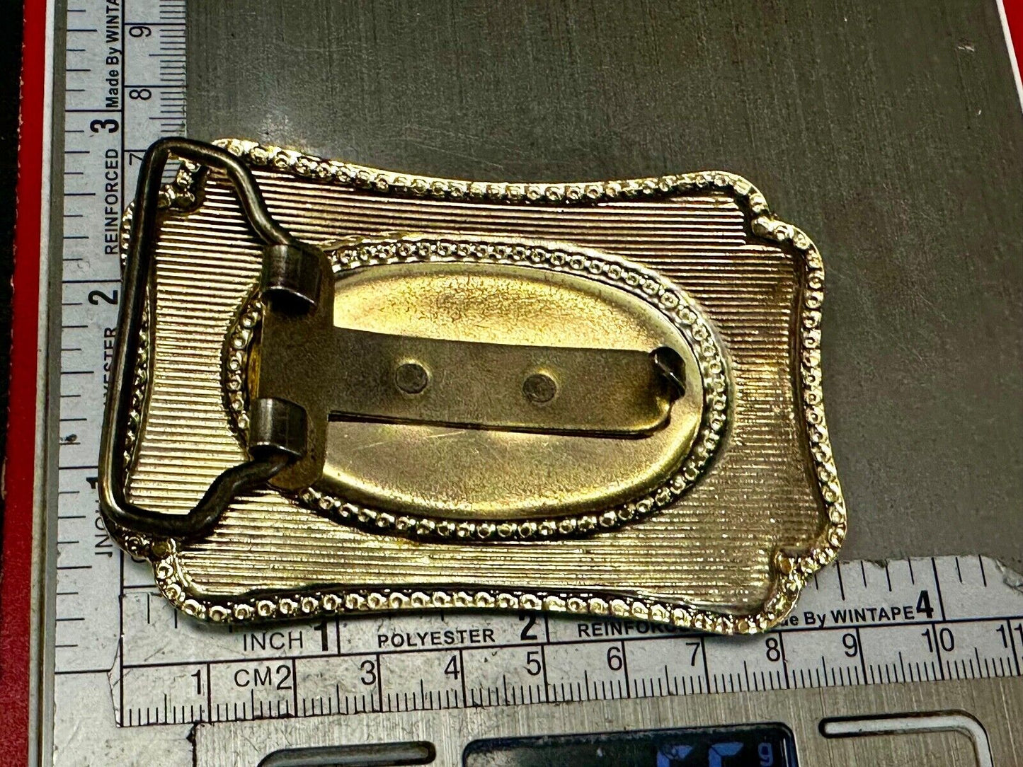 Vintage Cowboy Hat & Revolver Pistol Western Belt Buckle 6 Shooter Gun Buckle