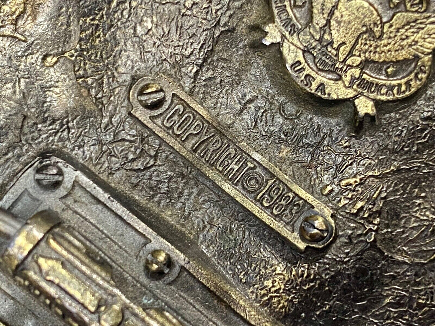 Vintage 1983 Classic American 440 Train Railroad Great American Belt Buckle