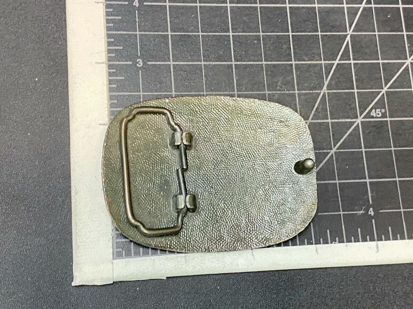 Tennis Game Novelty 70'S Cartoon Figure "Ad Out" Rounded Corner Belt Buckle