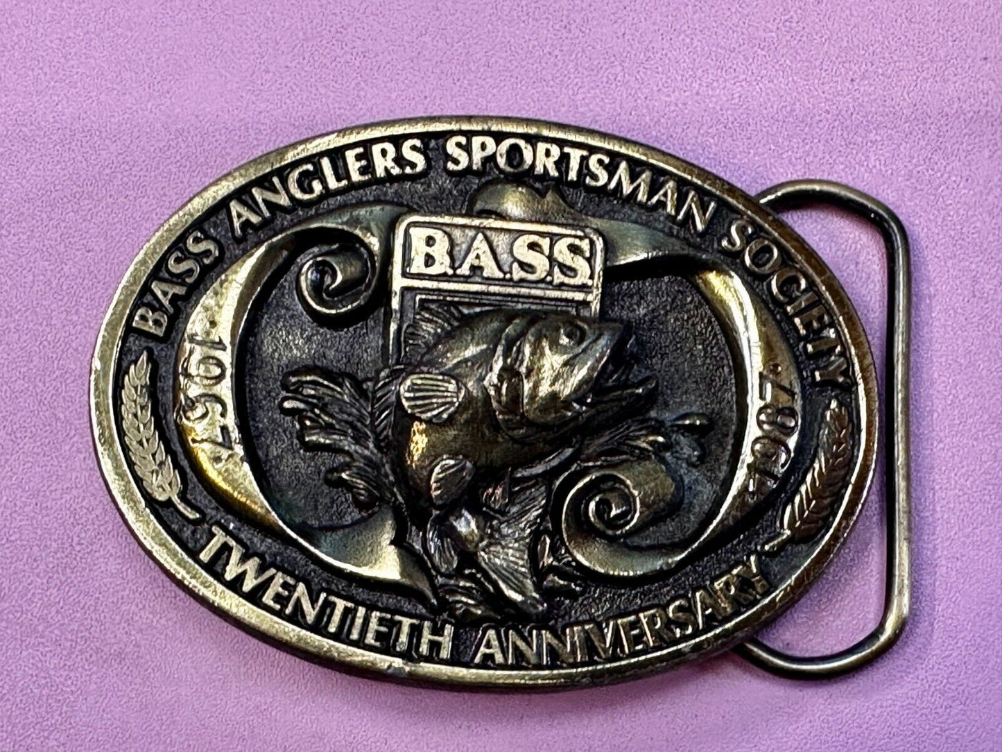Bass Anglers Sportsman Society 20th Anniversary Fishing Club Belt Buckle