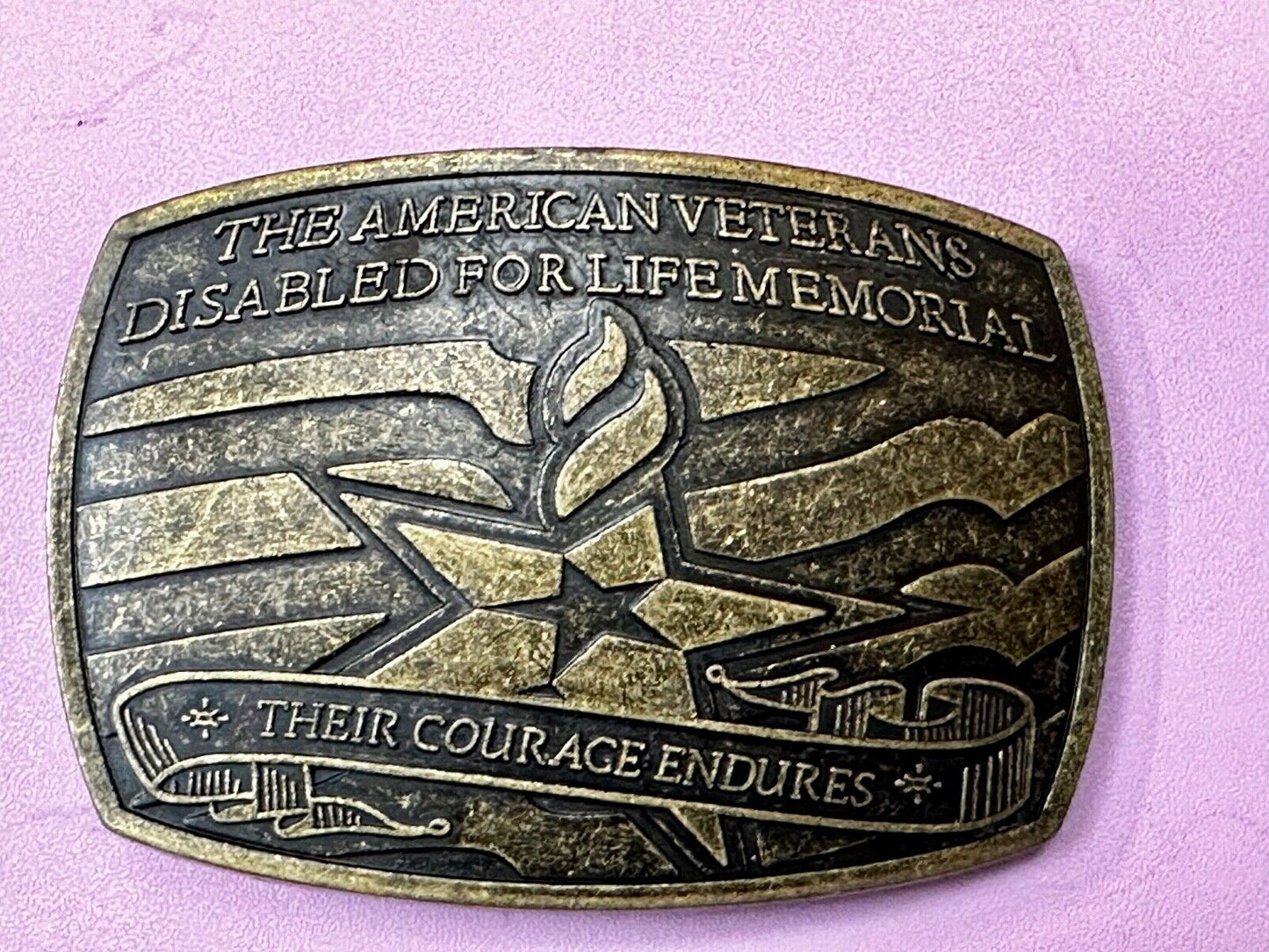 The American Veterans Disabled for life Memorial Commemorative Belt Buckle