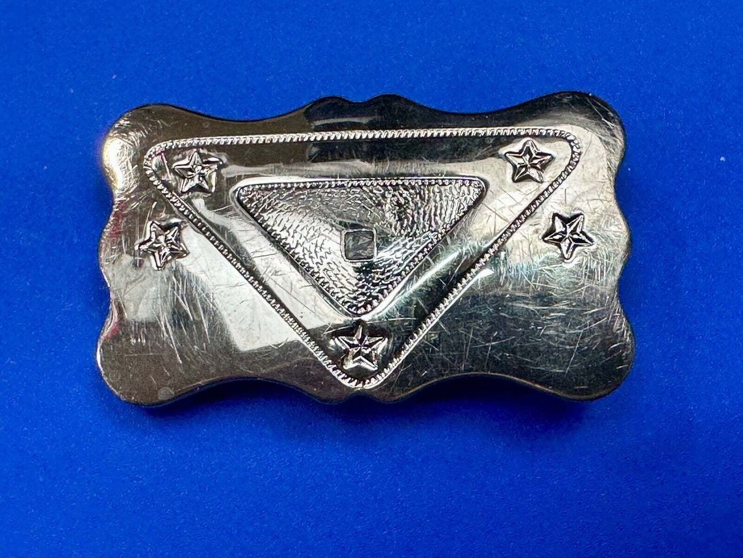 Vintage Chambers ornate engraved project craft belt buckle - no centerpiece