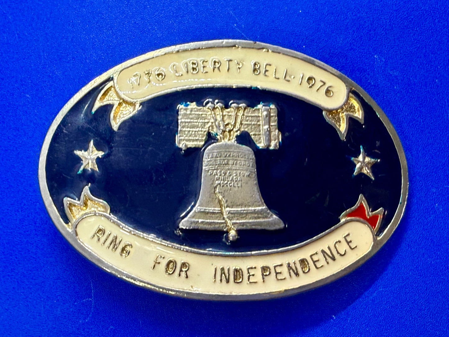 Bicentennial 1776-1976 Liberty Bell Ring Independence Commemorative Belt Buckle