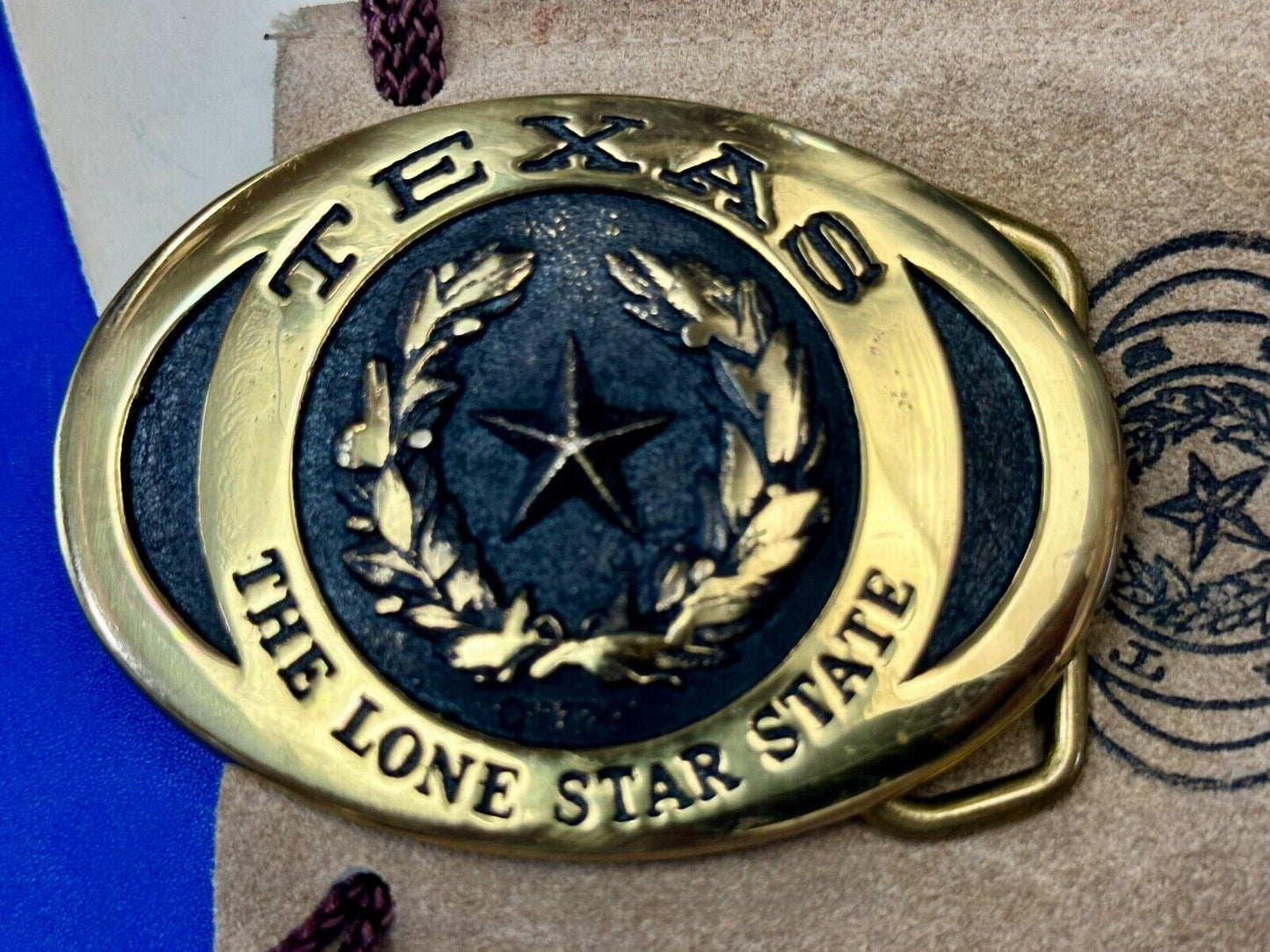 TEXAS THE LONE STAR STATE BELT BUCKLE - Heritage Mint LTD belt buckle w/ bag COA