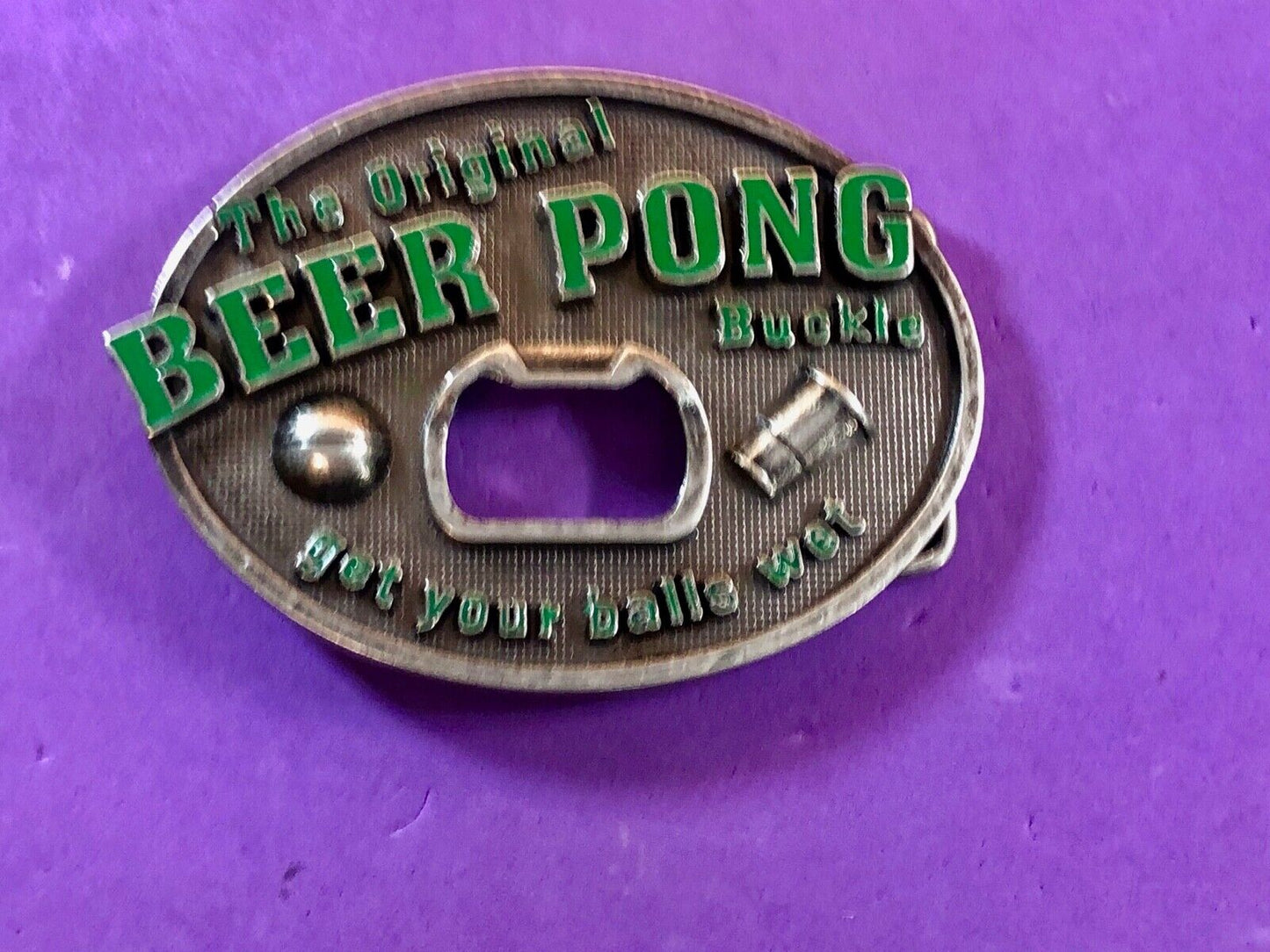 THE ORIGINAL Beer Pong Champ - Get your balls wet! bottle opener belt buckle