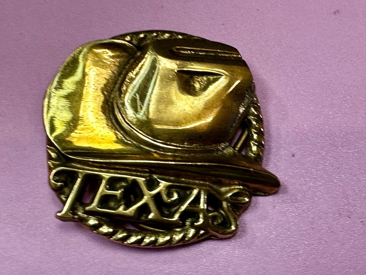 Texas State Cowboy Hat w/ Rodeo Cowboy Rope Vintage Western Cutout Belt Buckle