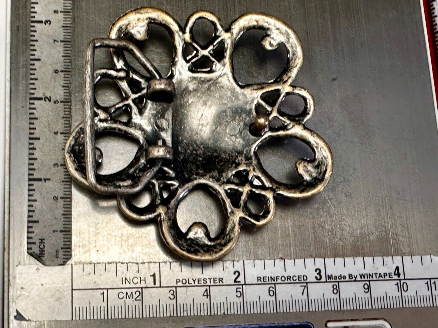 Beautiful Antique? Abstract Swirl Flower See-Through Hippy Vibe Belt Buckle