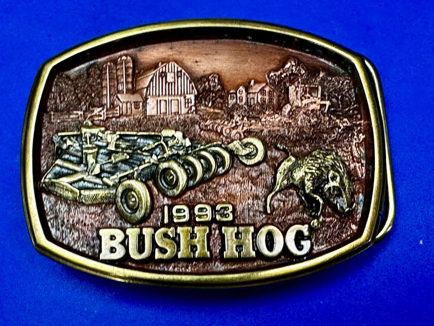 1993 Bush Hog The Legend Agriculture Machine Co. Commemorative Belt Buckle