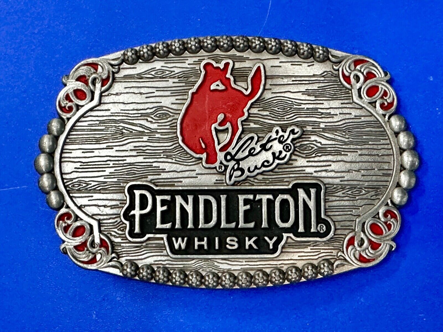 2023 Pendleton Whisky Let'er Buck Montana Silversmith Rodeo Cowboys Belt Buckle