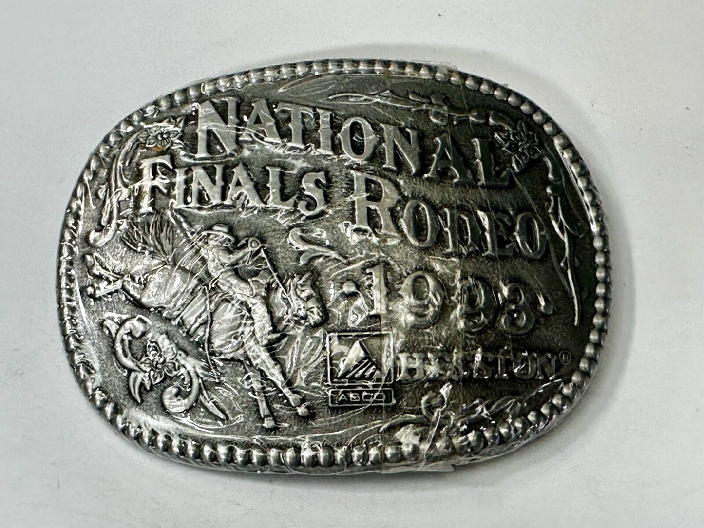 1993 Hesston National Finals Rodeo NFR Cowboys NOS Adult Size Belt Buckle