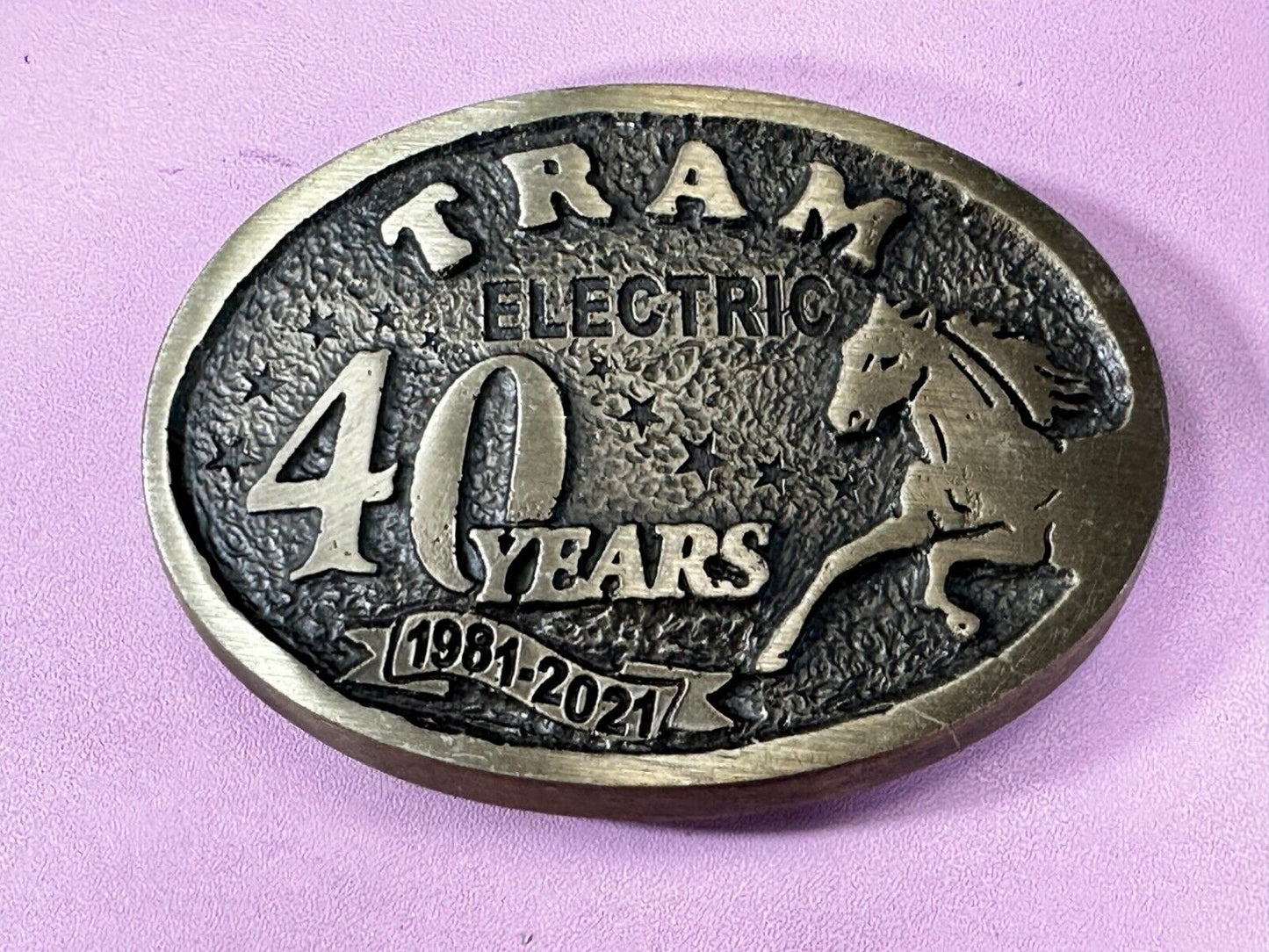 TRAM Electric 40 Years 1981-2021 Commemorative Danny Branford RARE Belt Buckle