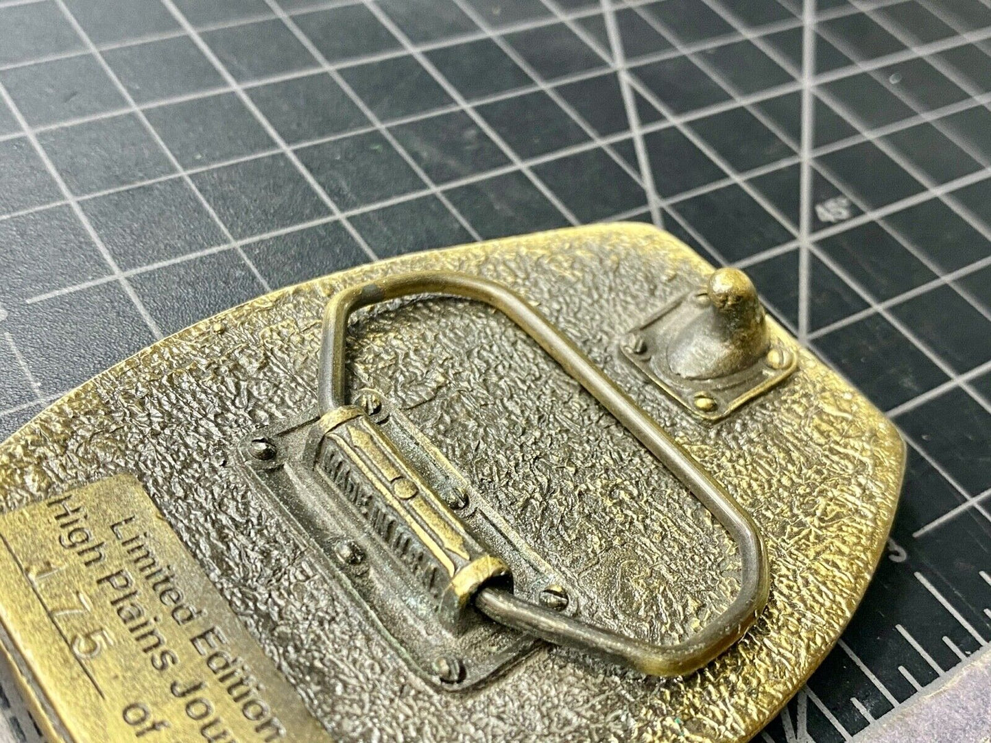 Vintage 1996 High Plains Journal Belt Buckle Cowboy Horse Newspaper