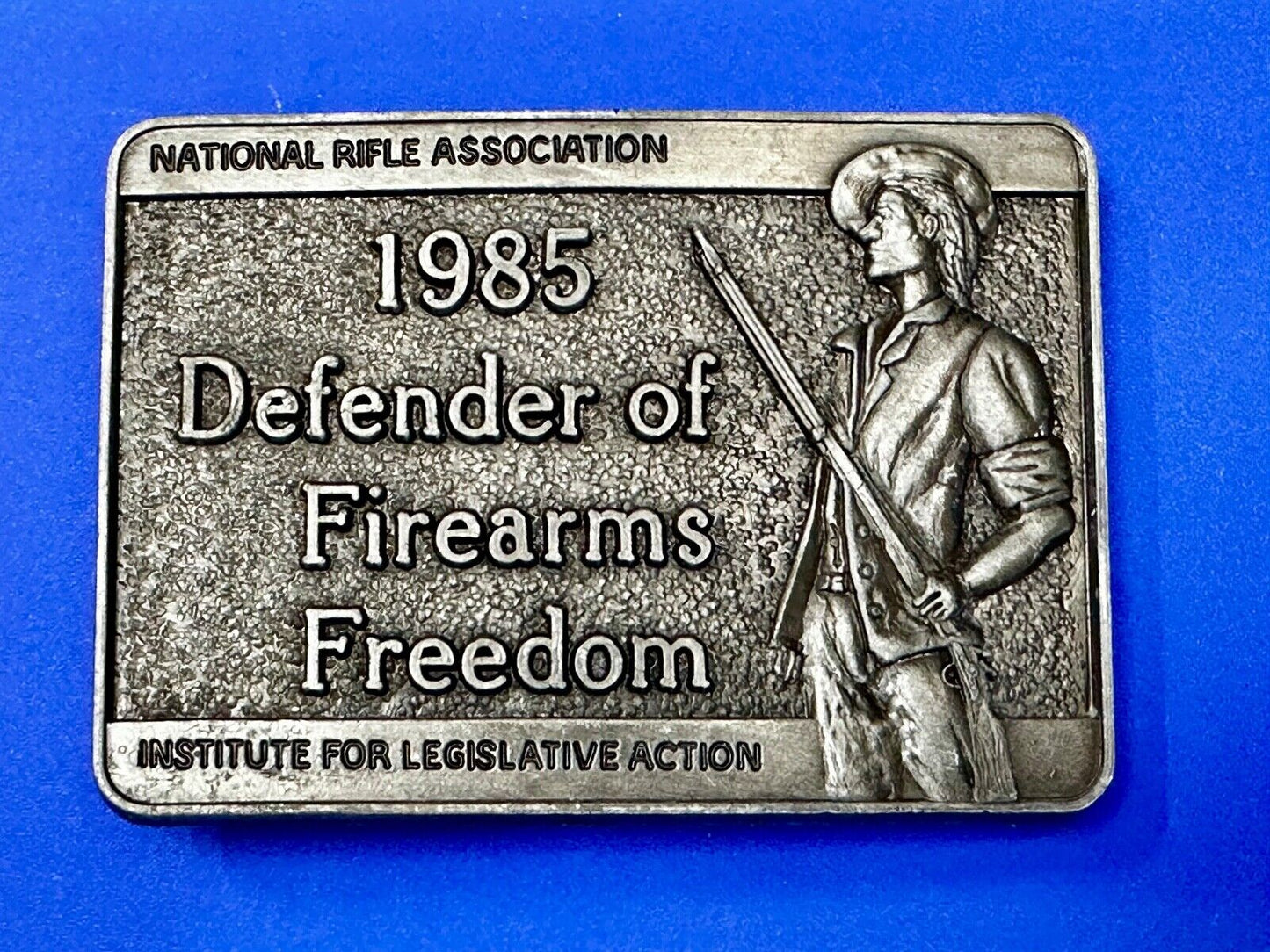1985 Defender of Firearms Freedom Vintage NRA ILA Belt Buckle