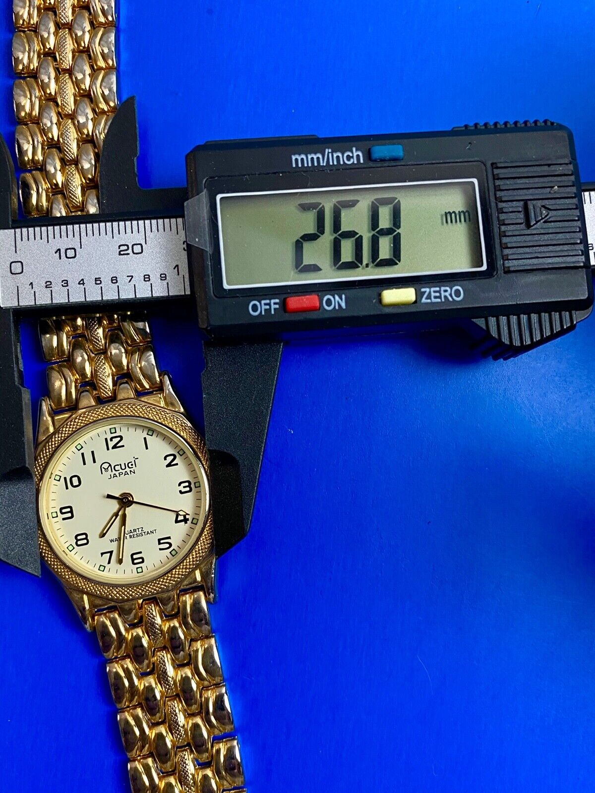acuet gold tone women's quartz dress watch - fresh battery!