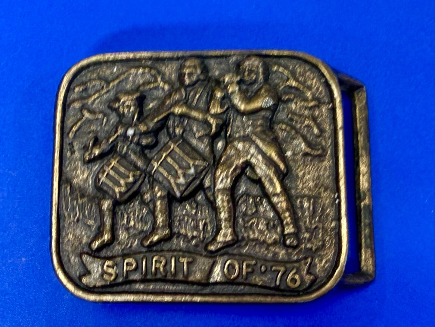 The Spirit of 76 American Bicentennial Patriotic Marching Band Belt Buckle