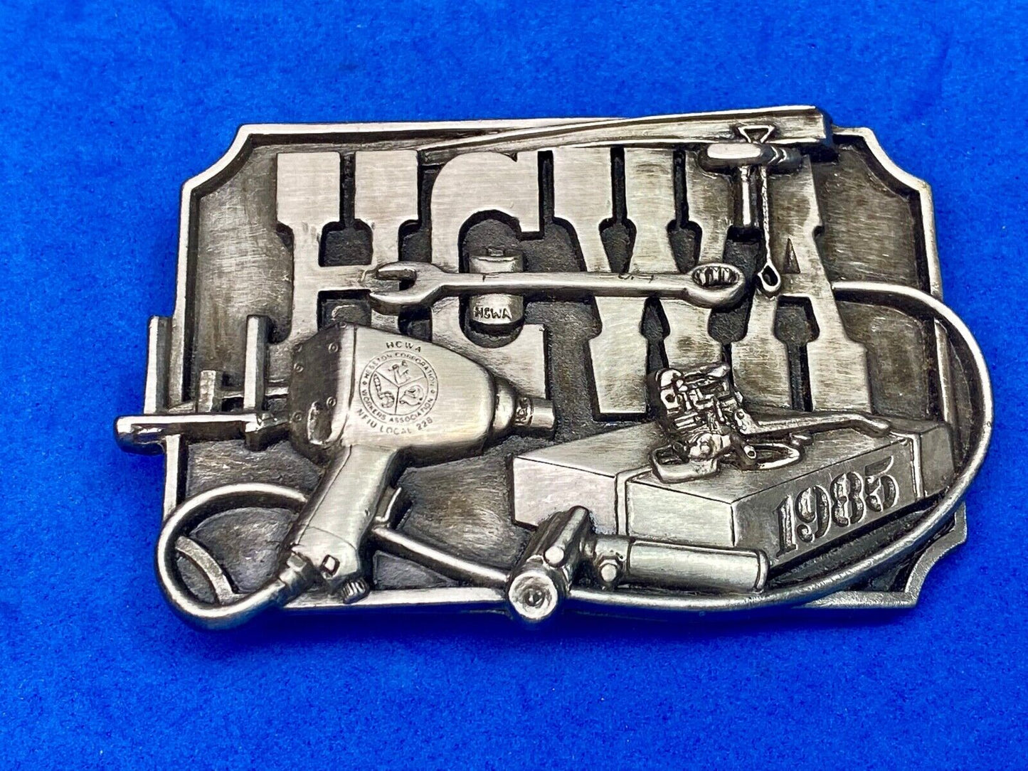 1985 Hcwa Hesston Corp Workers Association Commemorative Belt Buckle