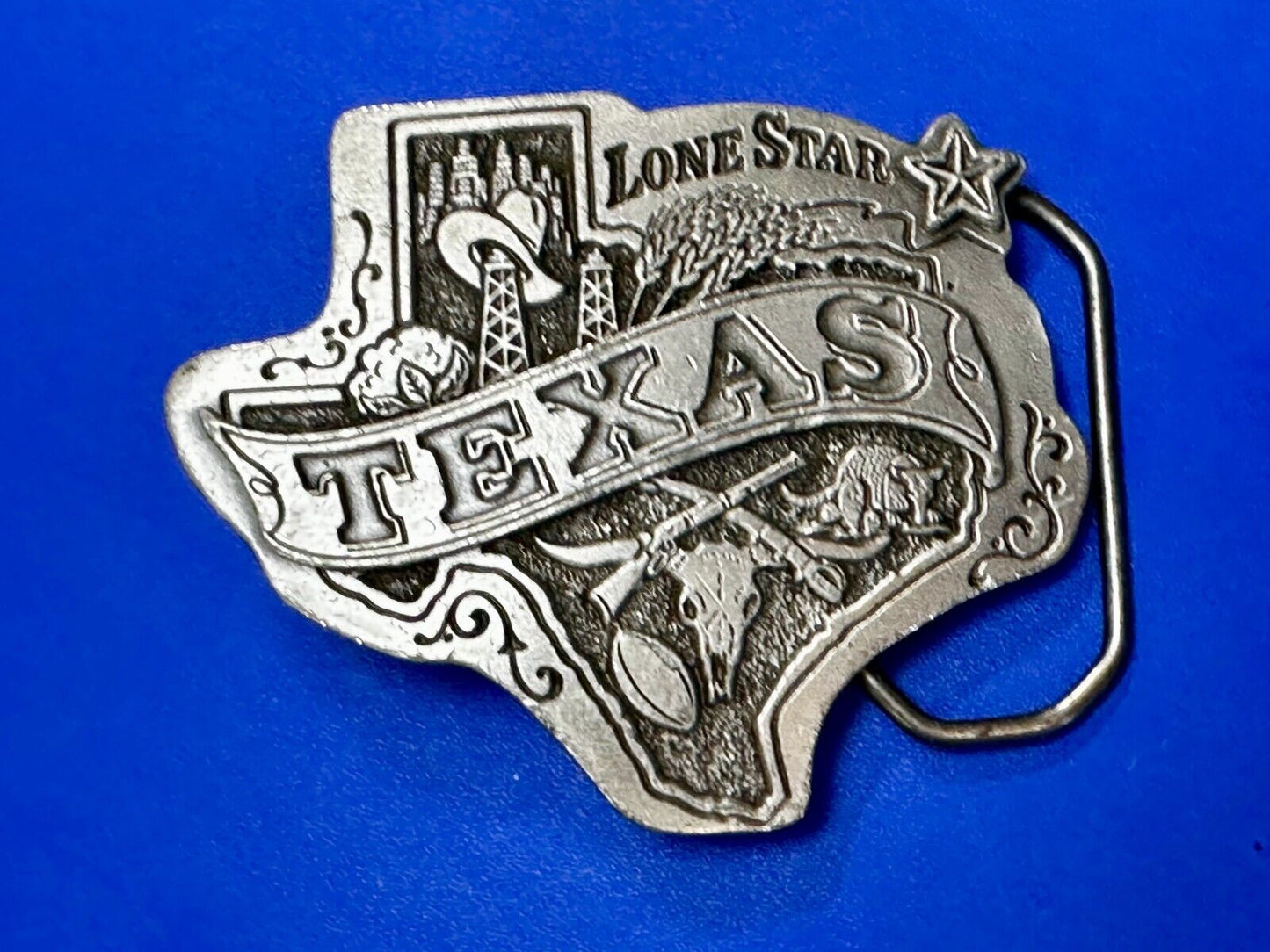 Texas Lone Star State Oil Guns Longhorn by The Great American Belt Buckle Co
