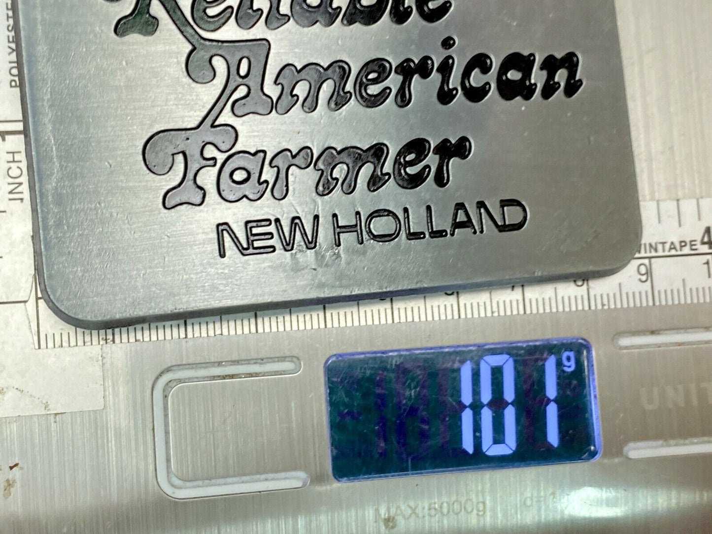 Vintage 1982 New Holland I'm Proud To Be A Reliable American Farmer Belt Buckle