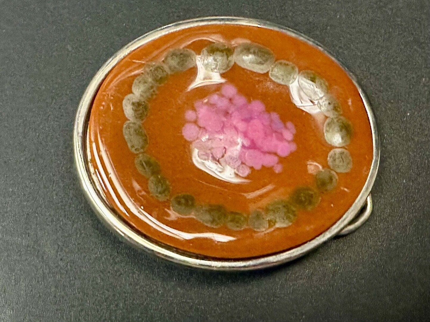 Art Enamel Swirl vintage artisan belt buckle