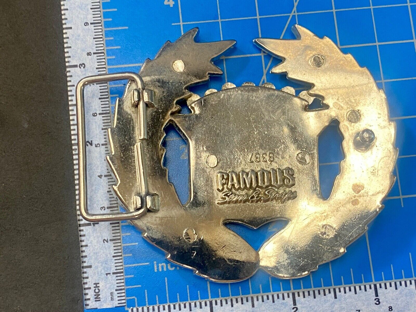 Vintage Cadillac Emblem Flag Large Belt Buckle by Famous Stars and Straps