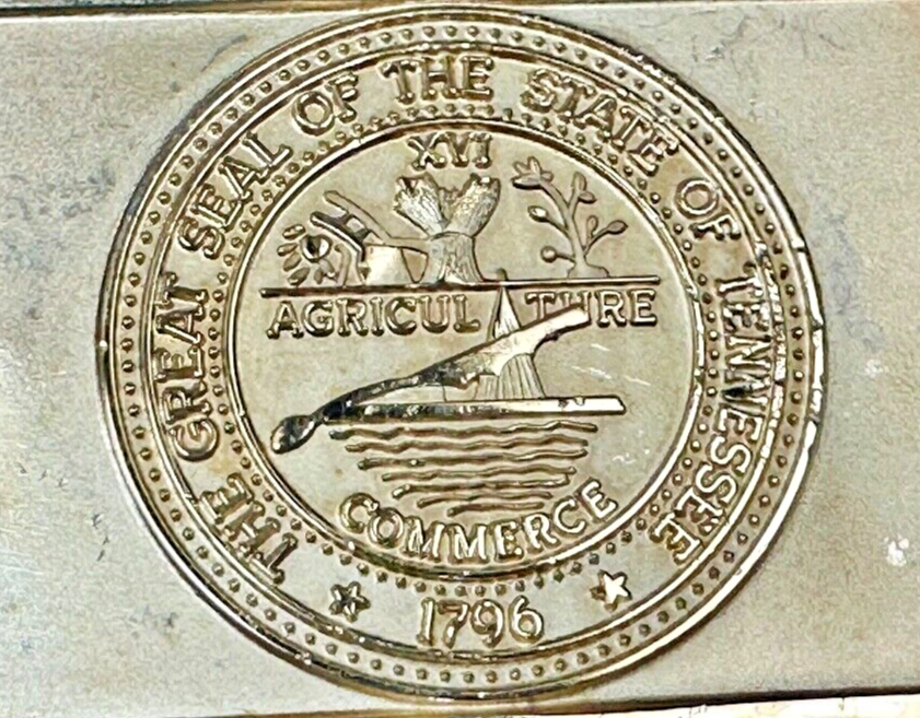 The Great Seal of the State to Tennessee Agricul Thre Commerce RARE belt buckle