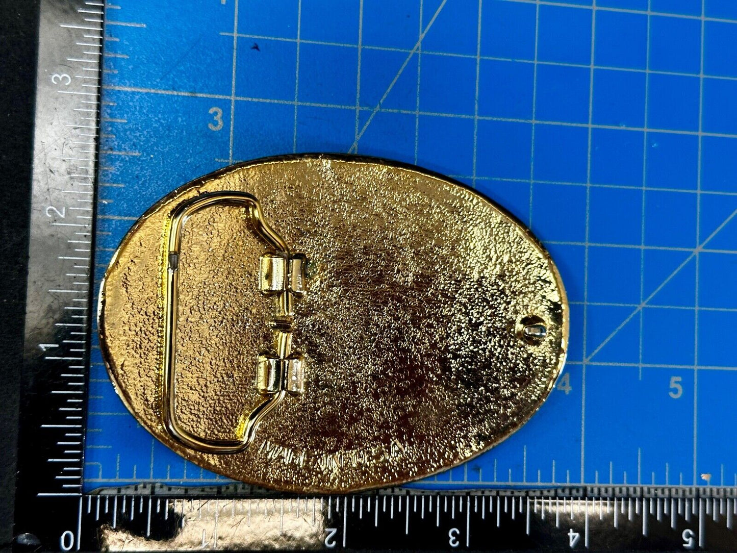 The Great State of Texas Star & Flag western Gold & White Color USA Belt Buckle