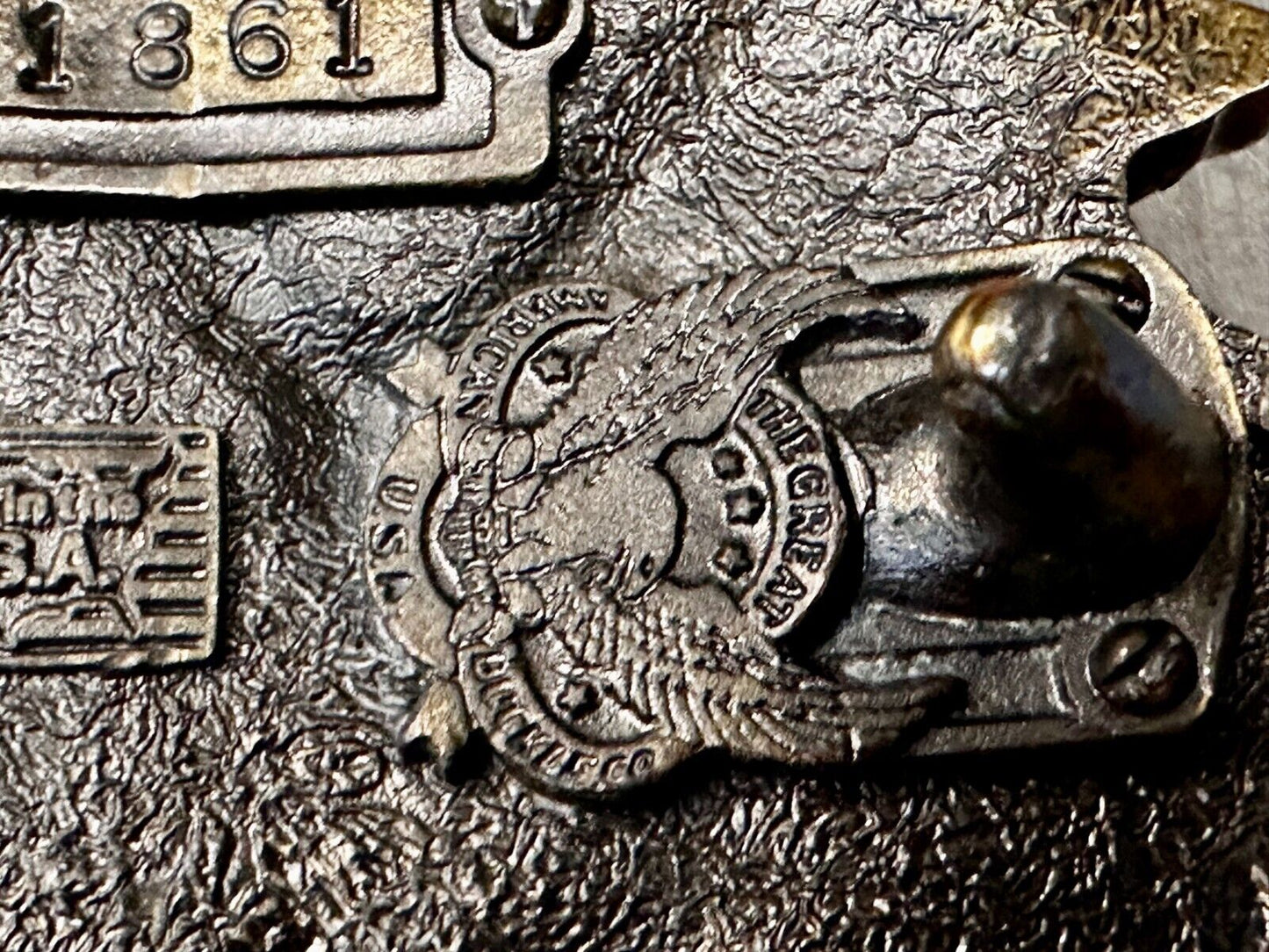 The Beaver State OREGON American Flag Eagle Seal 1987 Commemorative Belt Buckle