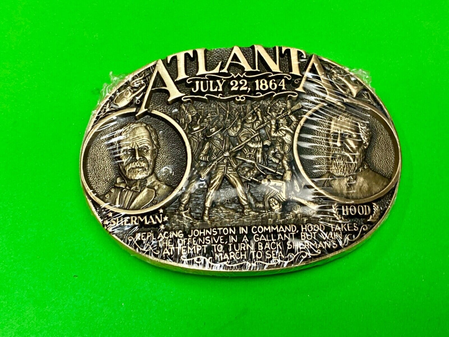 Atlanta Ga NOS belt buckle from Award Design Medals The Blue and the Gray series