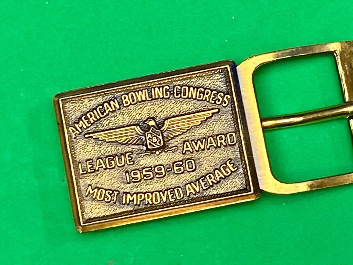 Vintage Belt Buckle 1959 - 60 ABC League Award Bowling - Most Improved Average