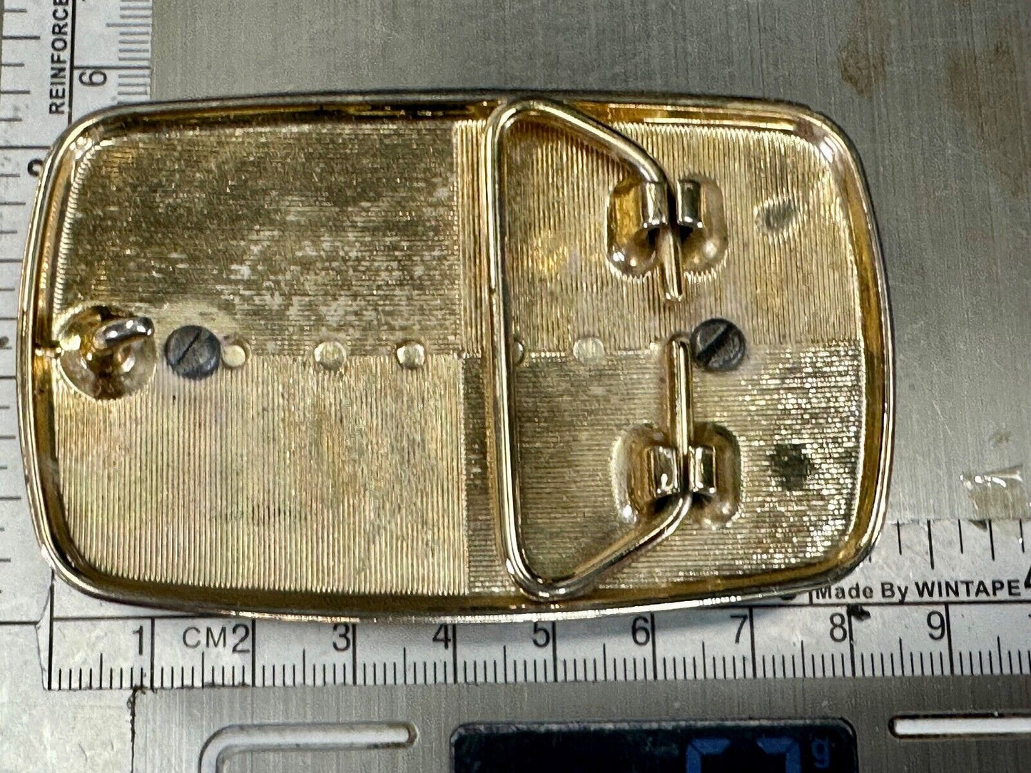 Vintage cabochon cab style flower centerpiece beautiful gold tone belt buckle