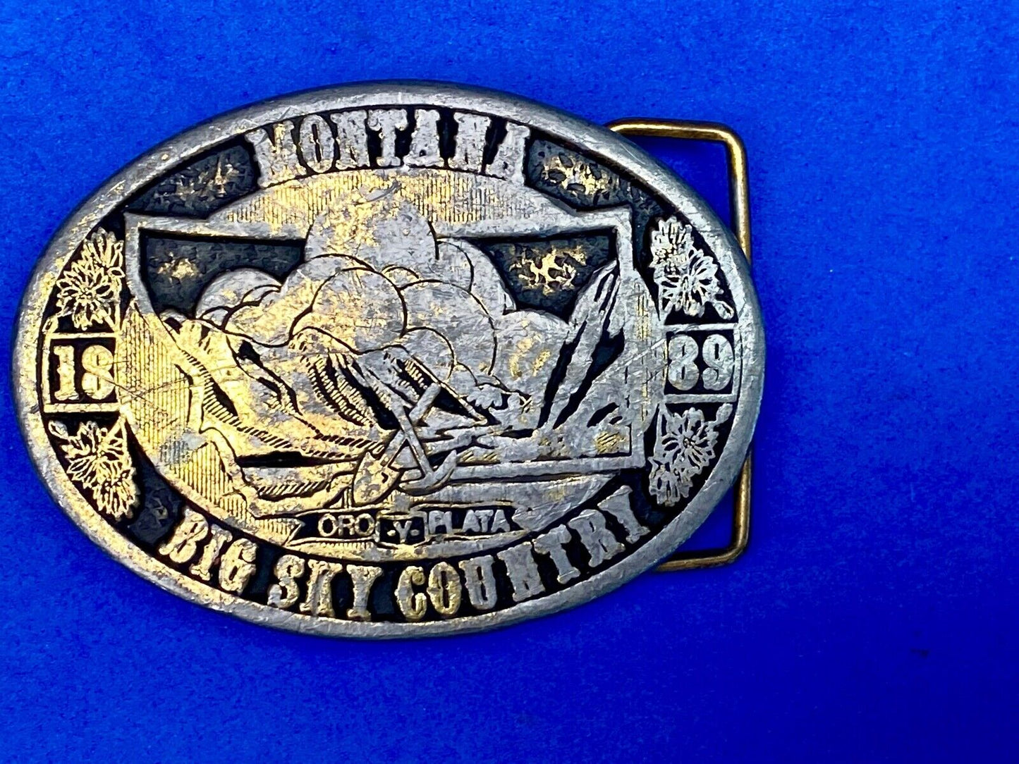 Vintage 1989 Montana - Big Sky Country Belt Buckle By Cdc Metalworks