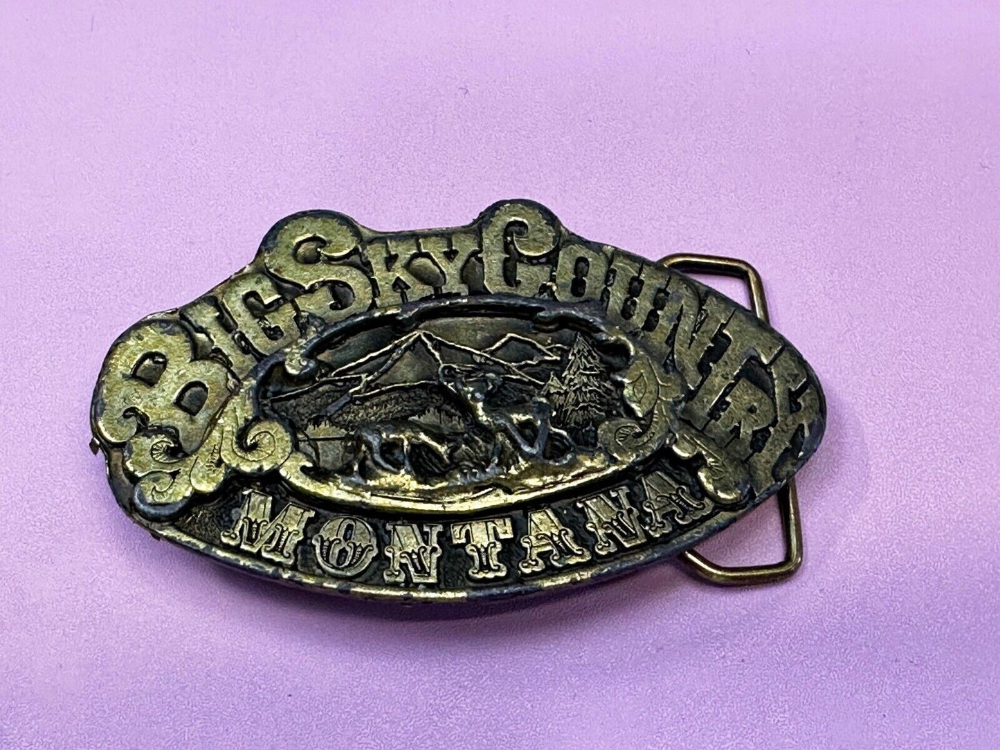 Vintage Big Sky Country Montana Belt Buckle Capitol! Vintage Adezy Denver