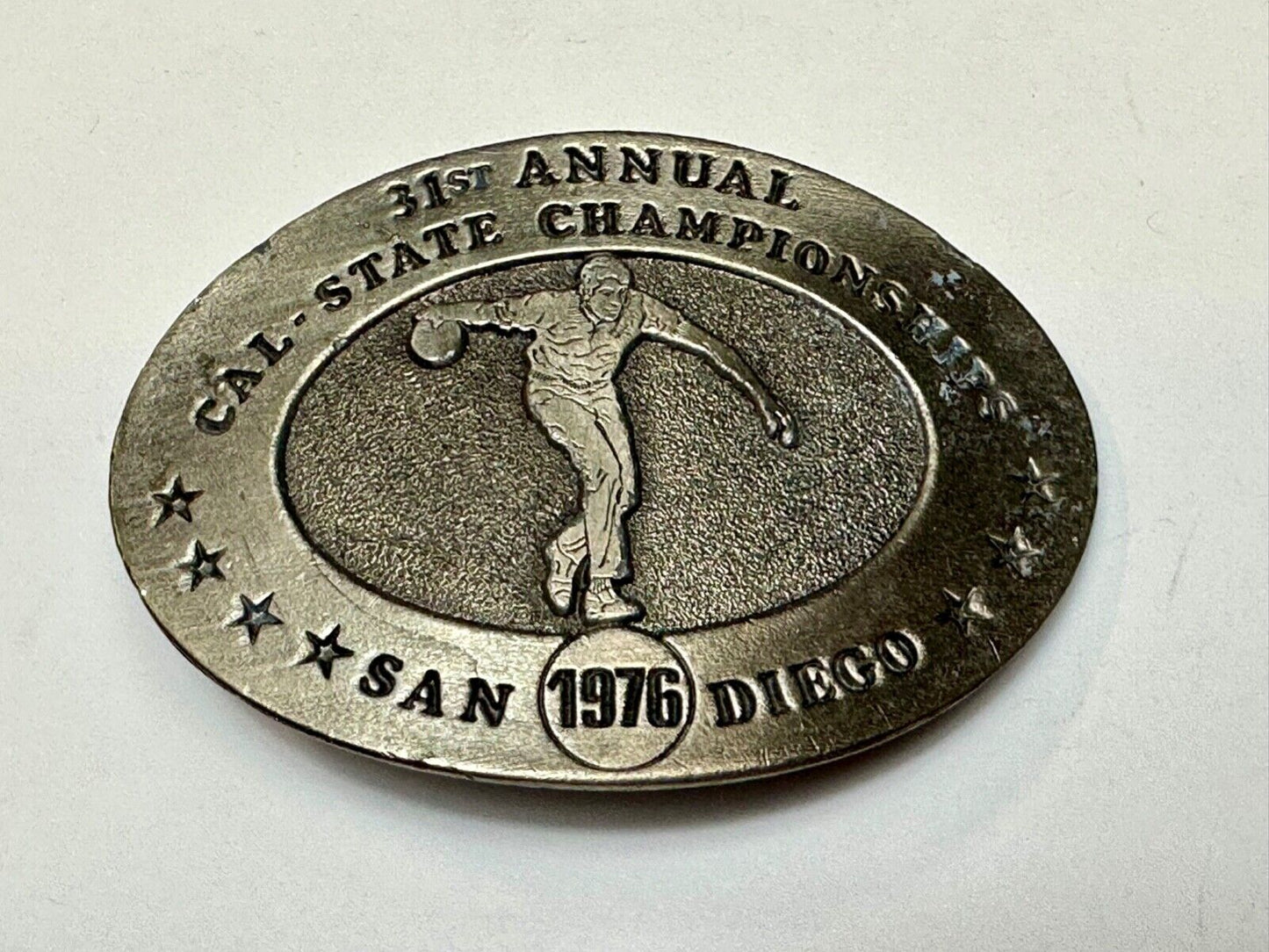 31st State Annual California Championship San Diego 1976 Bowling Belt Buckle