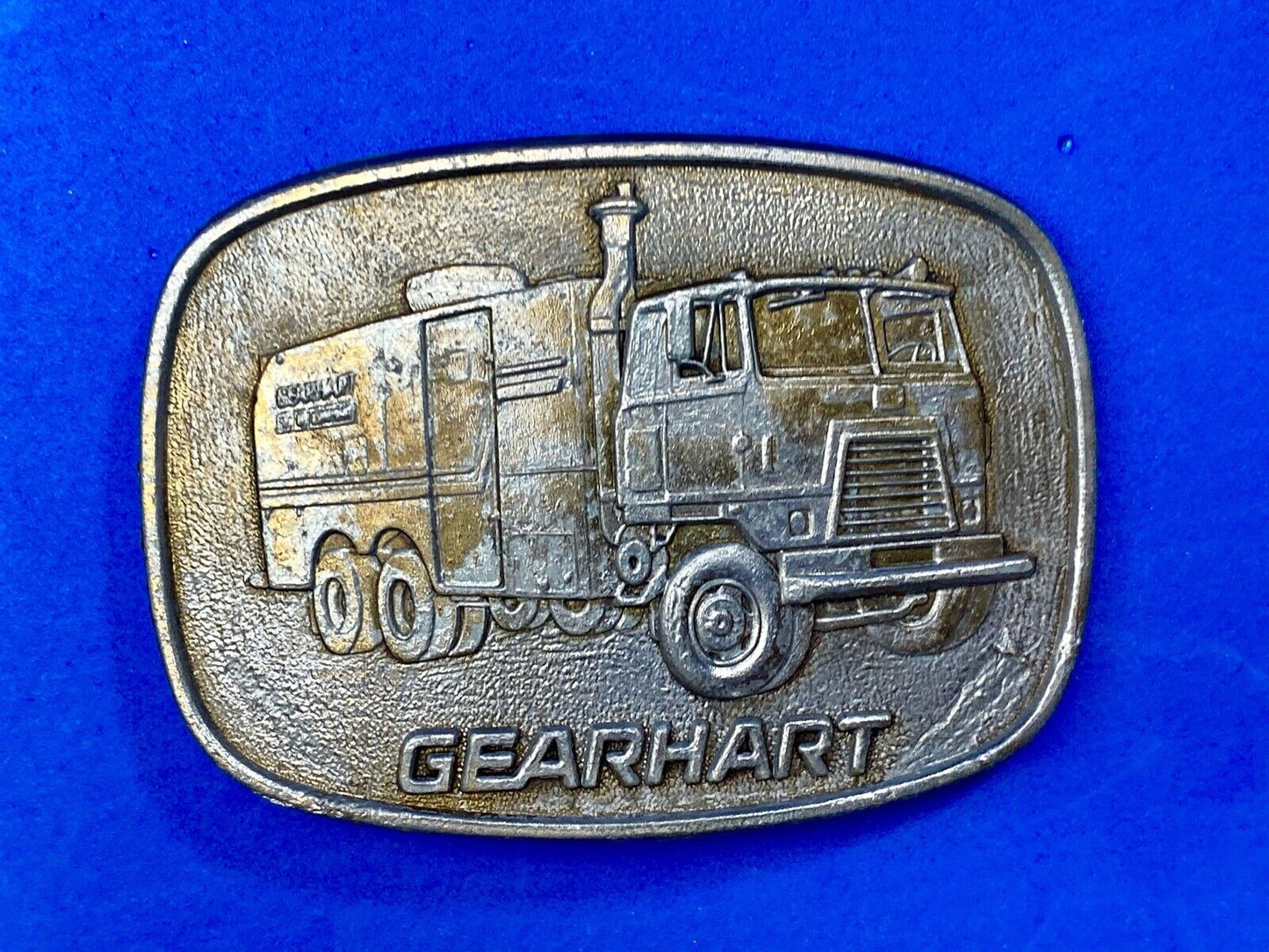 vintage Belt Buckle GEARHART Oil drilling trucking, hauling Industry, Transport