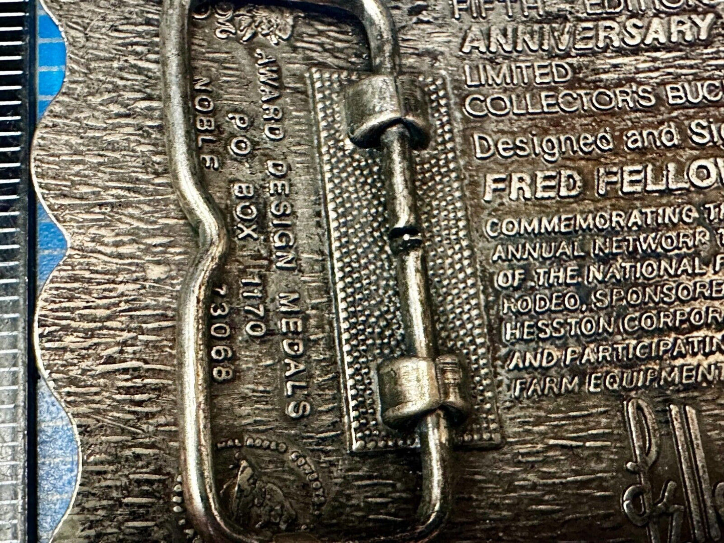 1987 ADM Hesston NFR National Finals Rodeo Cowboys Western Belt Buckle