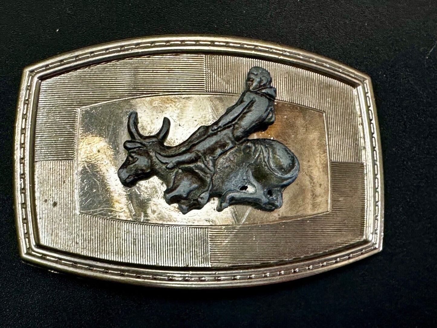 Vintage Cowboy on Bucking Saddle Bronc western belt buckle