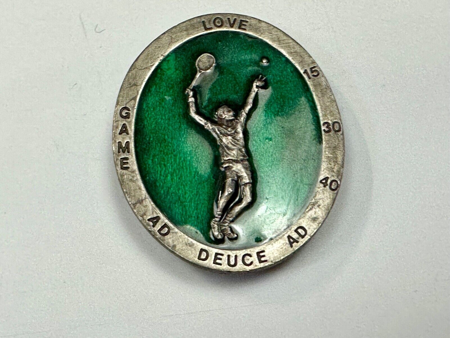 Tennis Match Commemorative Game Ad Deuce Love Vintage 70's Bergamot belt buckle