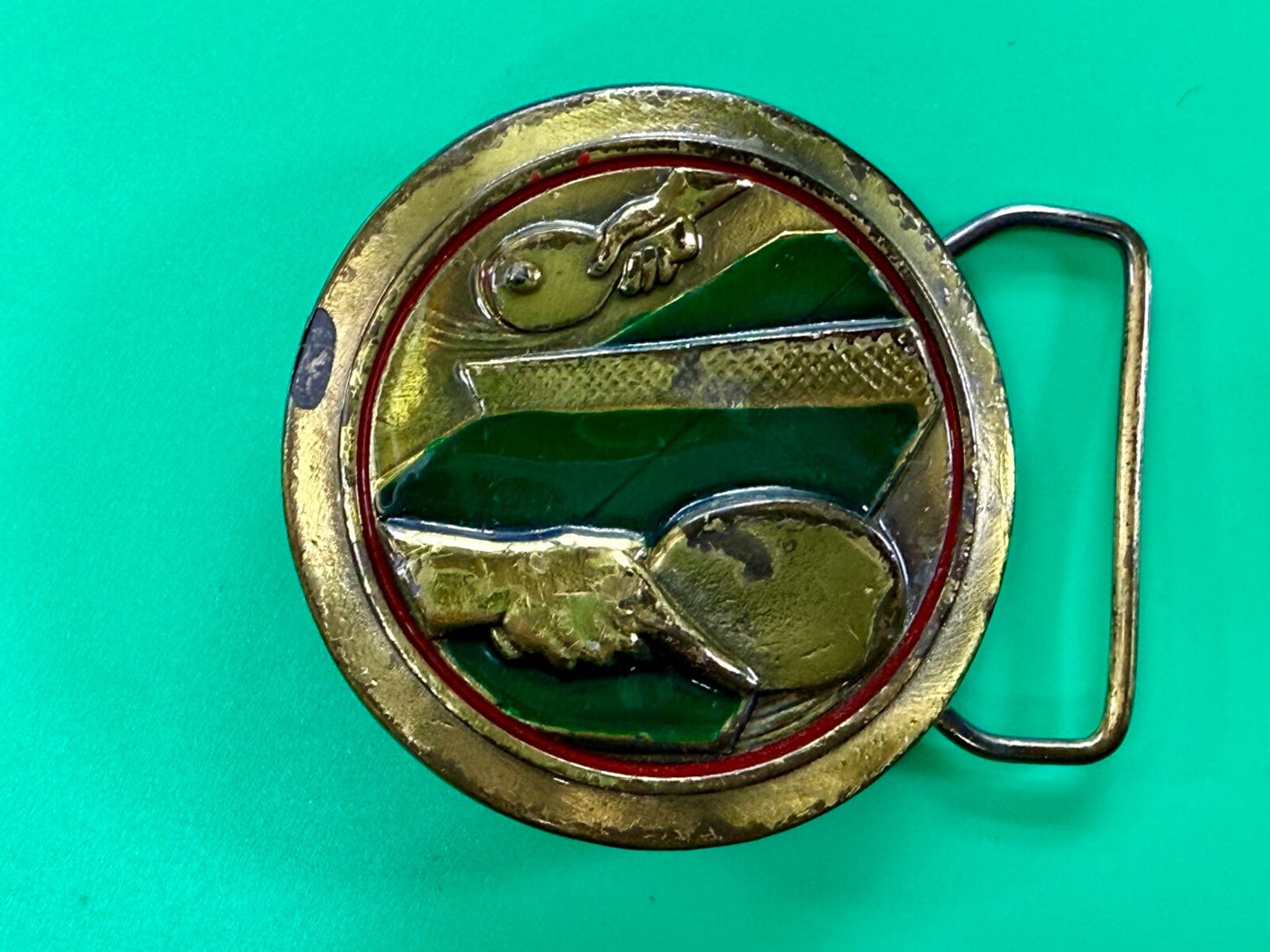 Table Tennis Ping Pong Racket Sports Limited Edition Vintage 1977 Belt Buckle