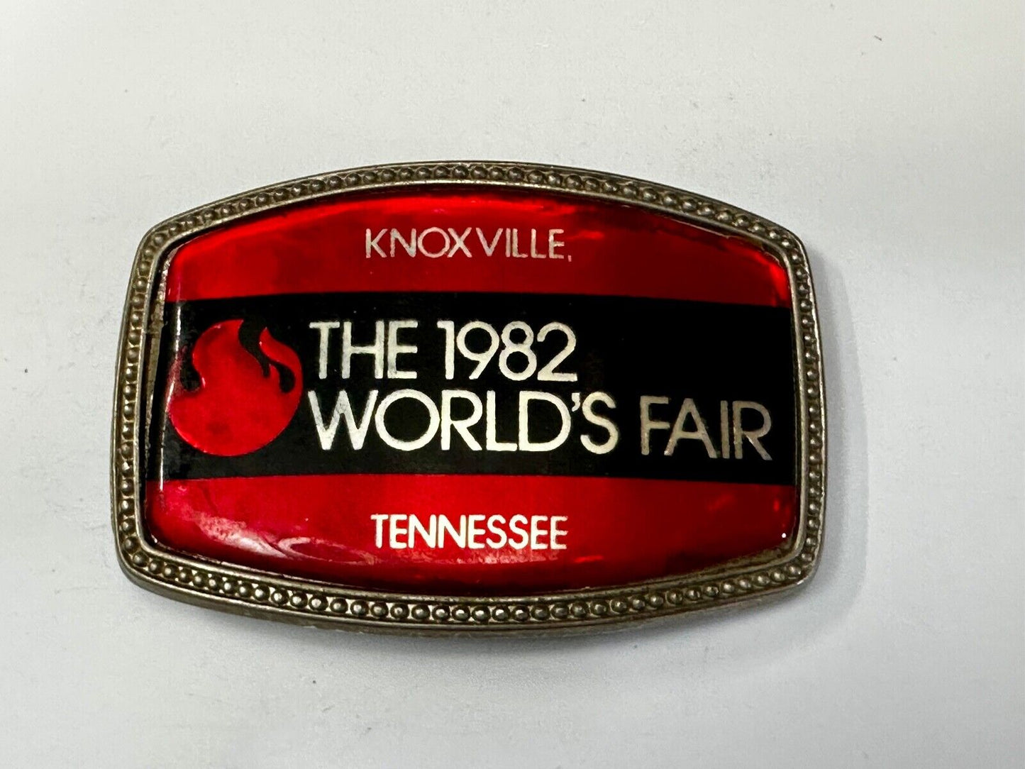 The 1982 World's Fair Knoxville Tennessee Souvenir Commemorative Belt Buckle