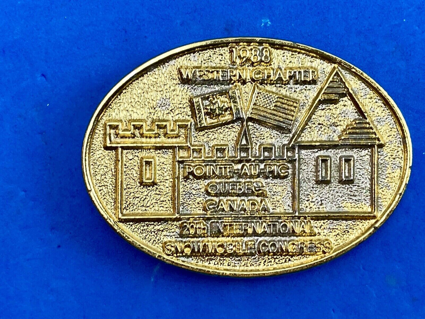 Vintage 1988 Western Chapter Pointe-au-Pic Quebec Canada belt buckle RARE. #92